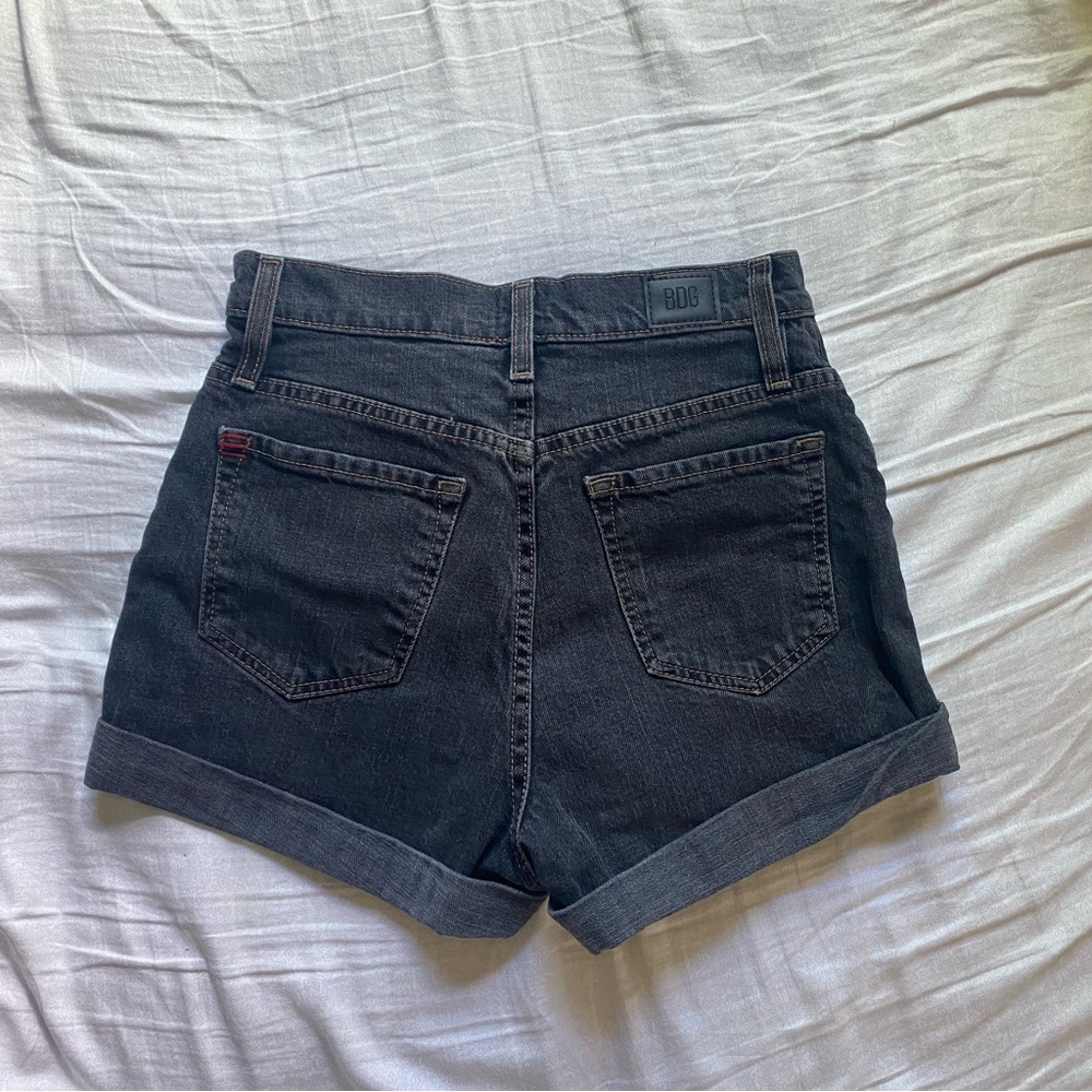BDG black denim mom shorts